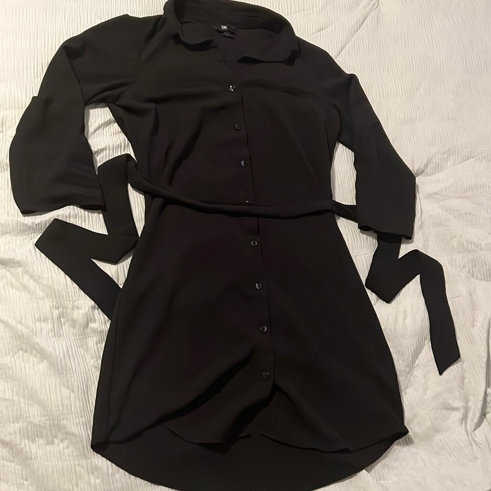 black button down dress
